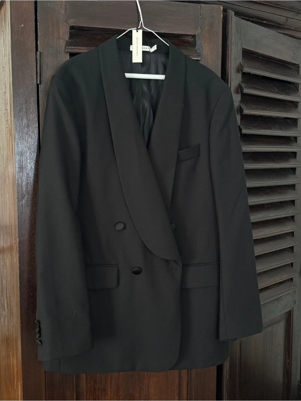 NEW Banana Republic Black Double-Breasted Lapel Tuxedo Jacket